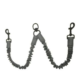 Pet Dog Double Leashes - No Tangle Dog Leash Coupler; Comfortable Shock Absorbing Reflective Bungee Lead for Nighttime Safety; Dual Dog Training (Specification (L * W): 2.5*50cm, colour: light Grey)